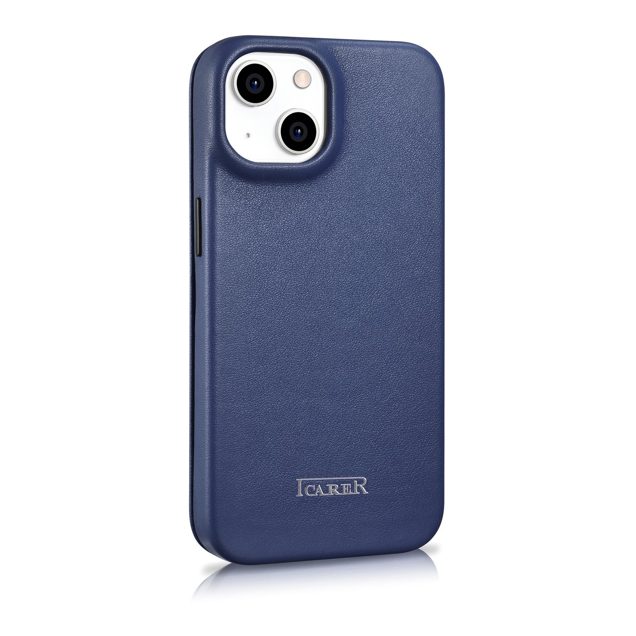 iCarer CE Premium Folio-etui i skinn iPhone 14 Plus Magnetisk flip MagSafe Blue (WMI14220715-BU)