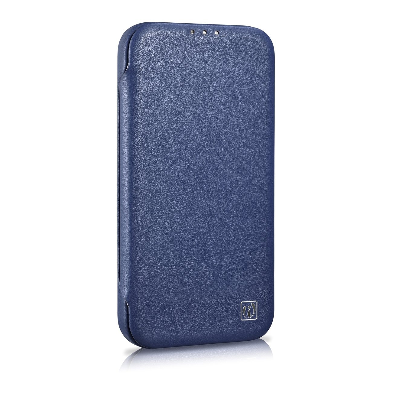 iCarer CE Premium Folio-etui i skinn iPhone 14 Plus Magnetisk flip MagSafe Blue (WMI14220715-BU)