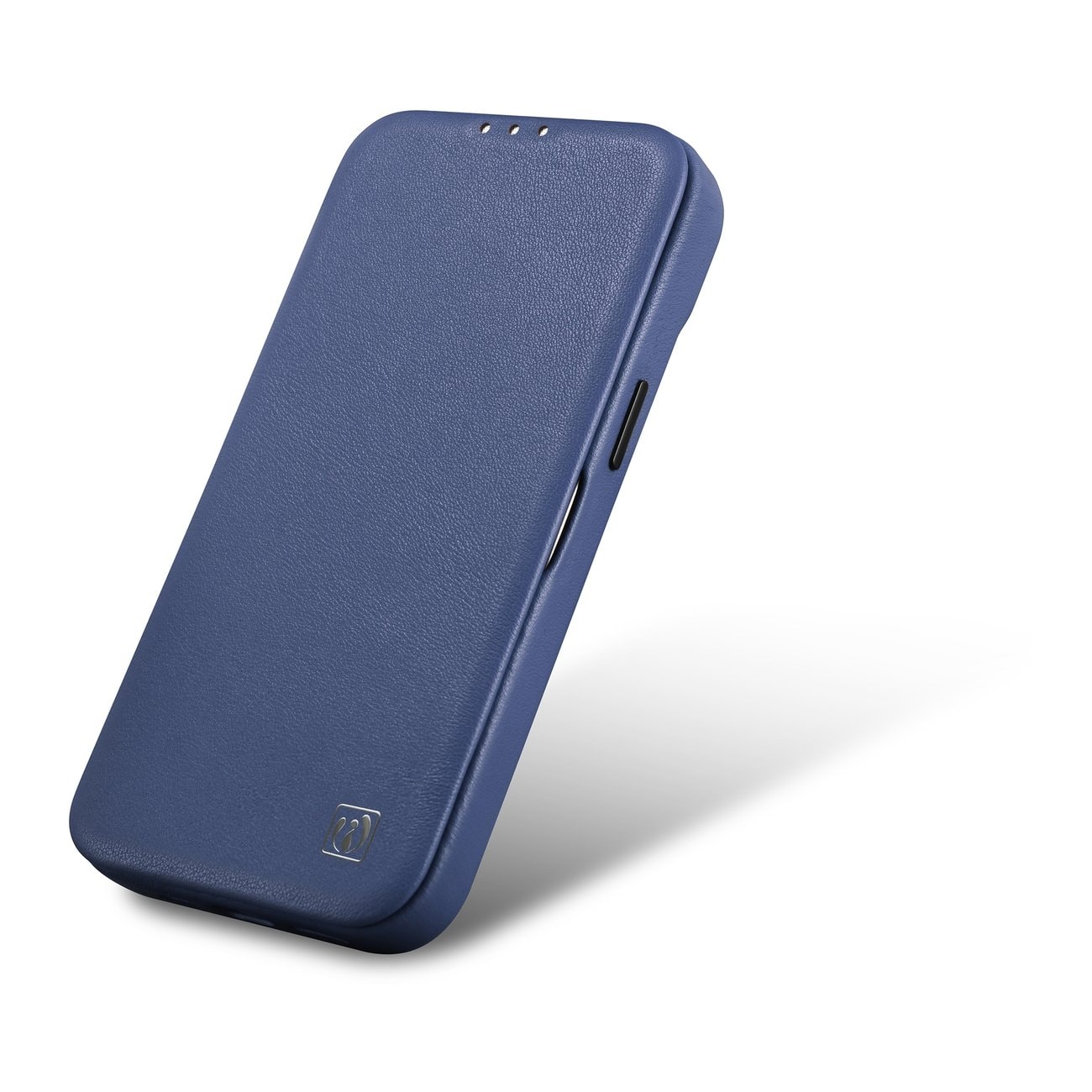 iCarer CE Premium Folio-etui i skinn iPhone 14 Plus Magnetisk flip MagSafe Blue (WMI14220715-BU)