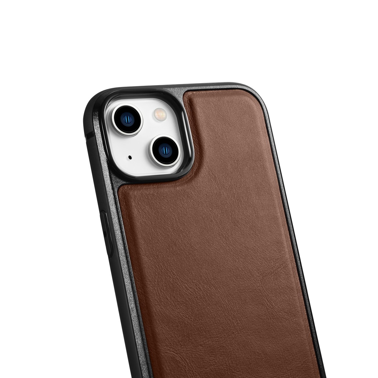 iCarer læretui i ekte lær med oljevoks for iPhone 14 Plus (MagSafe-kompatibel) Brun (WMI14220719-BN)