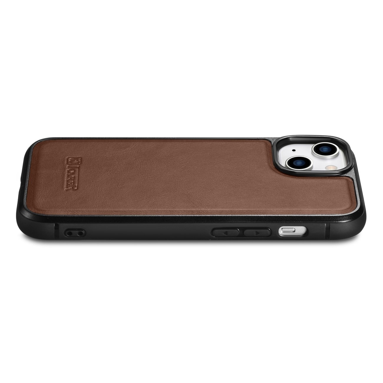 iCarer læretui i ekte lær med oljevoks for iPhone 14 Plus (MagSafe-kompatibel) Brun (WMI14220719-BN)