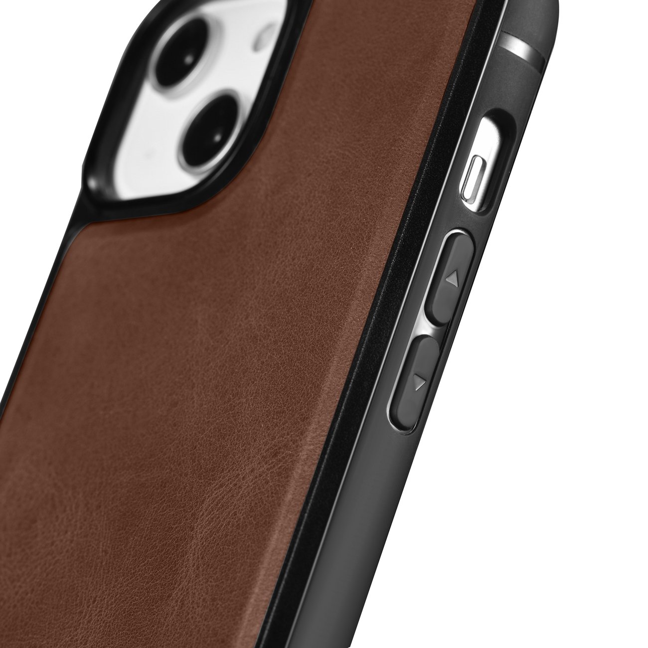 iCarer læretui i ekte lær med oljevoks for iPhone 14 Plus (MagSafe-kompatibel) Brun (WMI14220719-BN)
