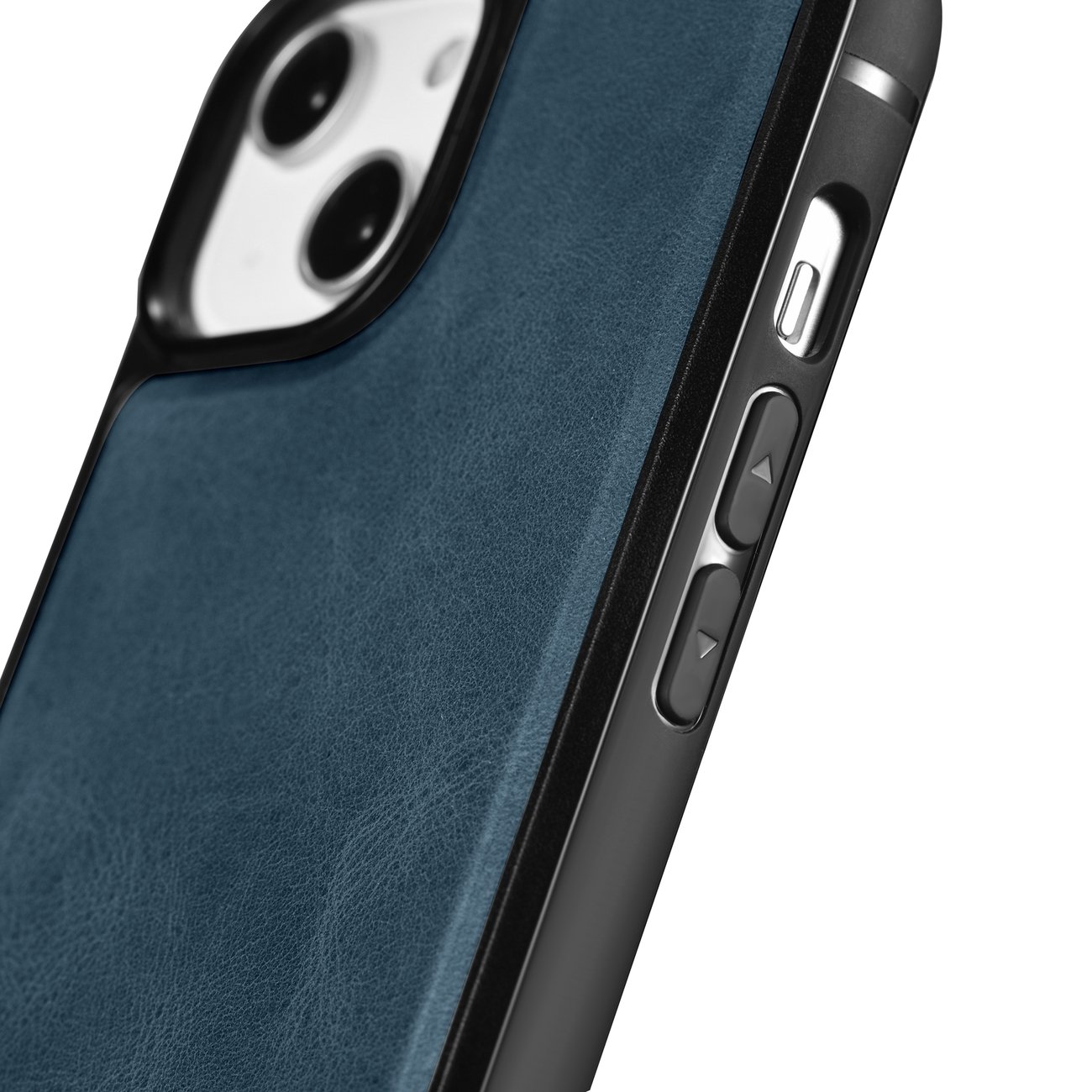 iCarer Leather Oil Wax-etui dekket med naturskinn for iPhone 14 Plus blå (WMI14220719-BU)