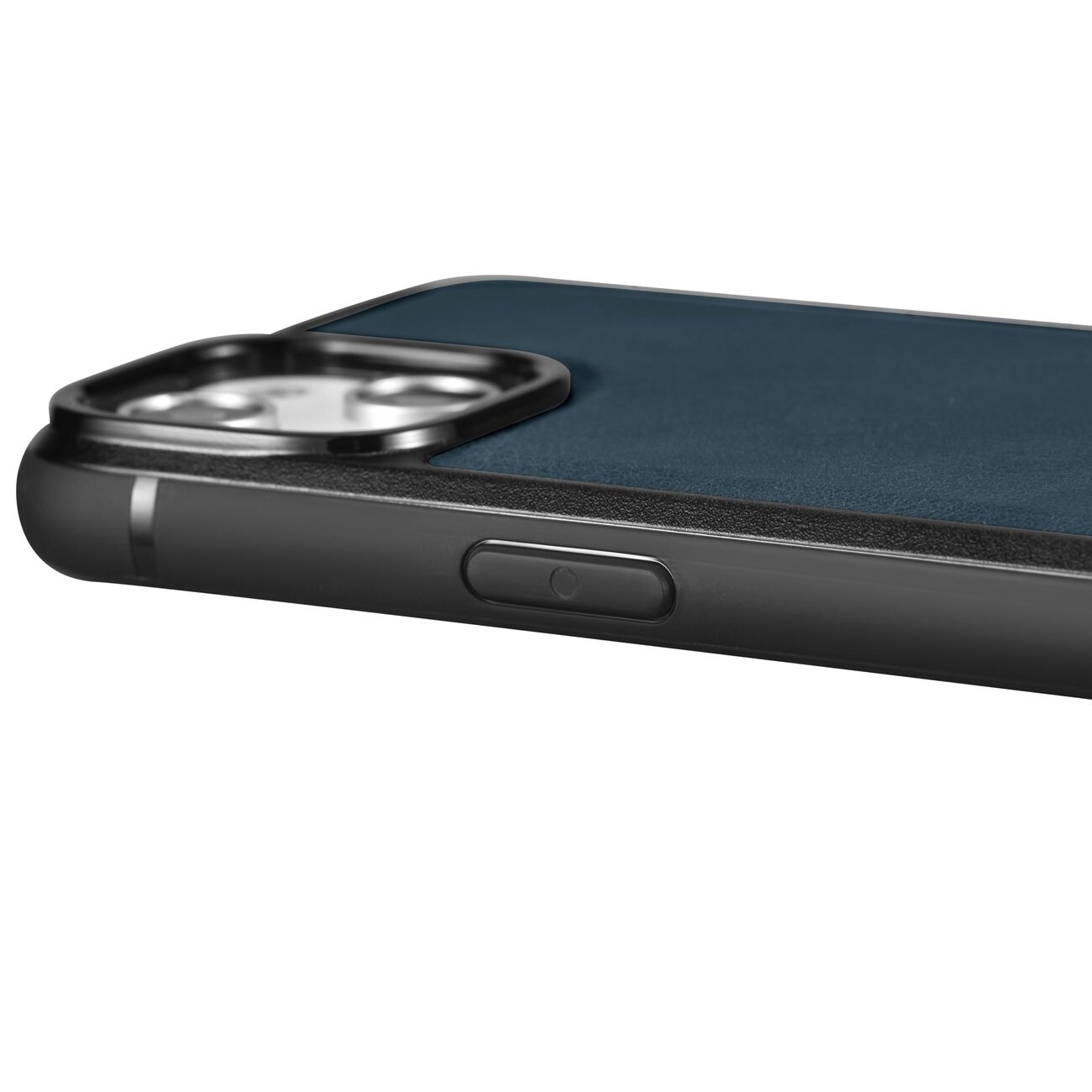 iCarer Leather Oil Wax-etui dekket med naturskinn for iPhone 14 Plus blå (WMI14220719-BU)