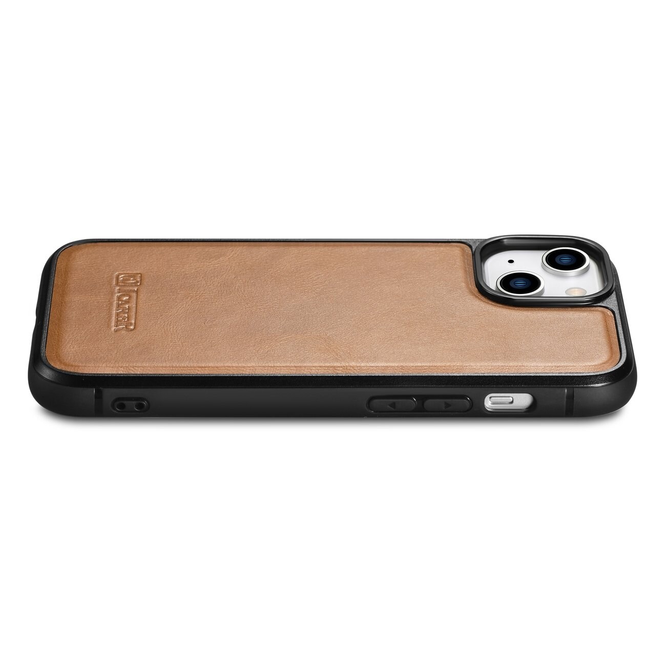iCarer Leather Oil Wax-etui dekket med naturskinn for iPhone 14 Plus brun (WMI14220719-TN)