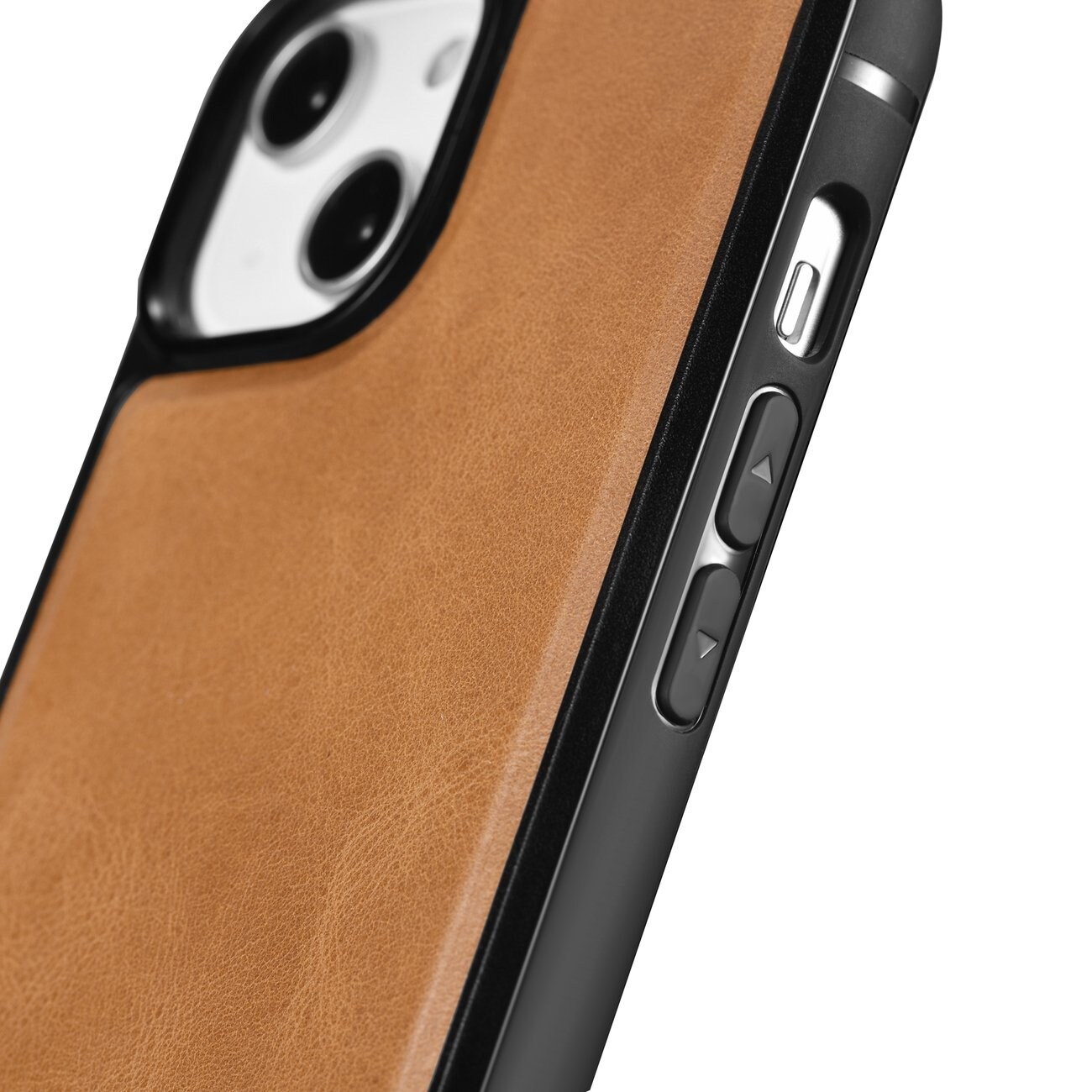 iCarer Leather Oil Wax-etui dekket med naturskinn for iPhone 14 Plus brun (WMI14220719-TN)