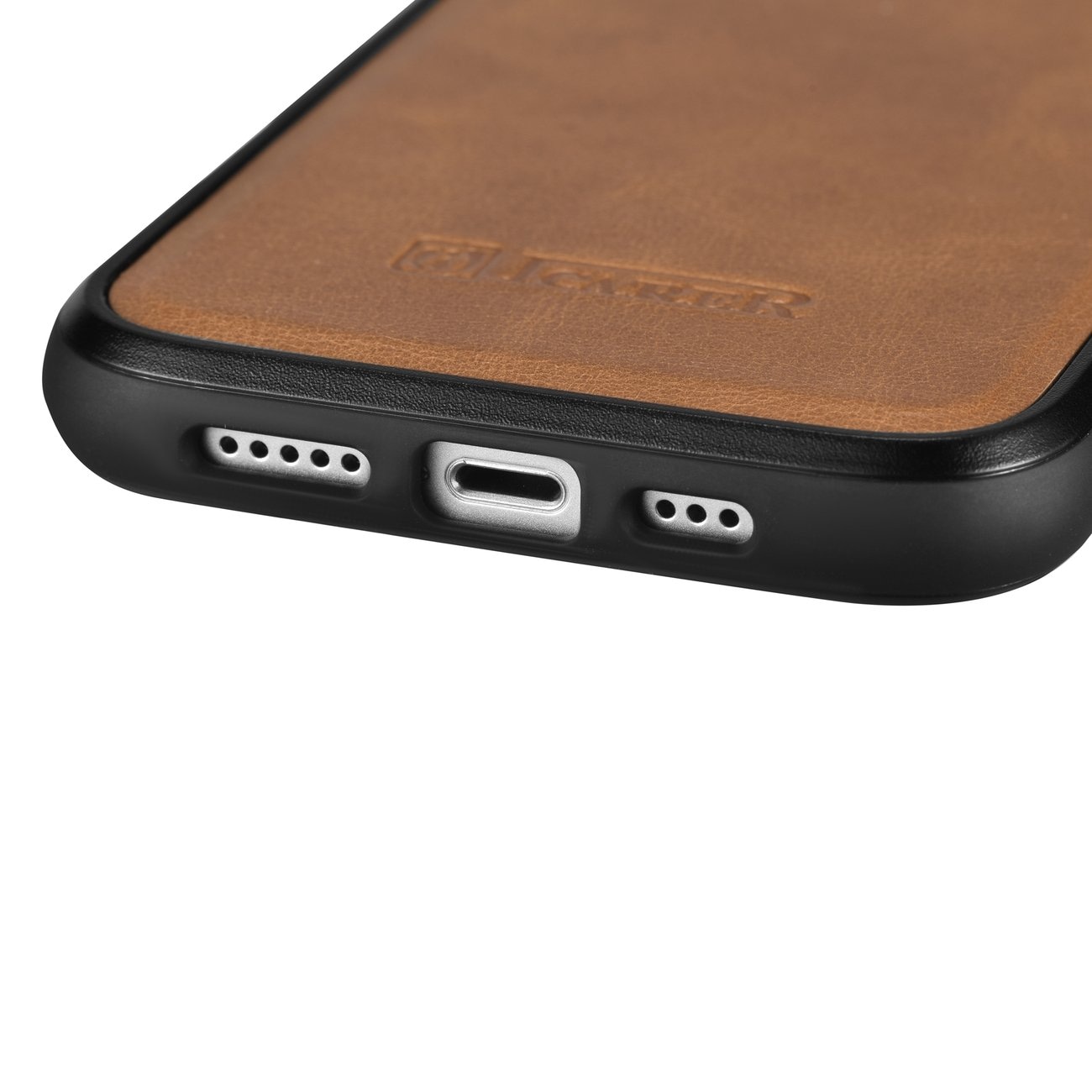 iCarer Leather Oil Wax-etui dekket med naturskinn for iPhone 14 Plus brun (WMI14220719-TN)
