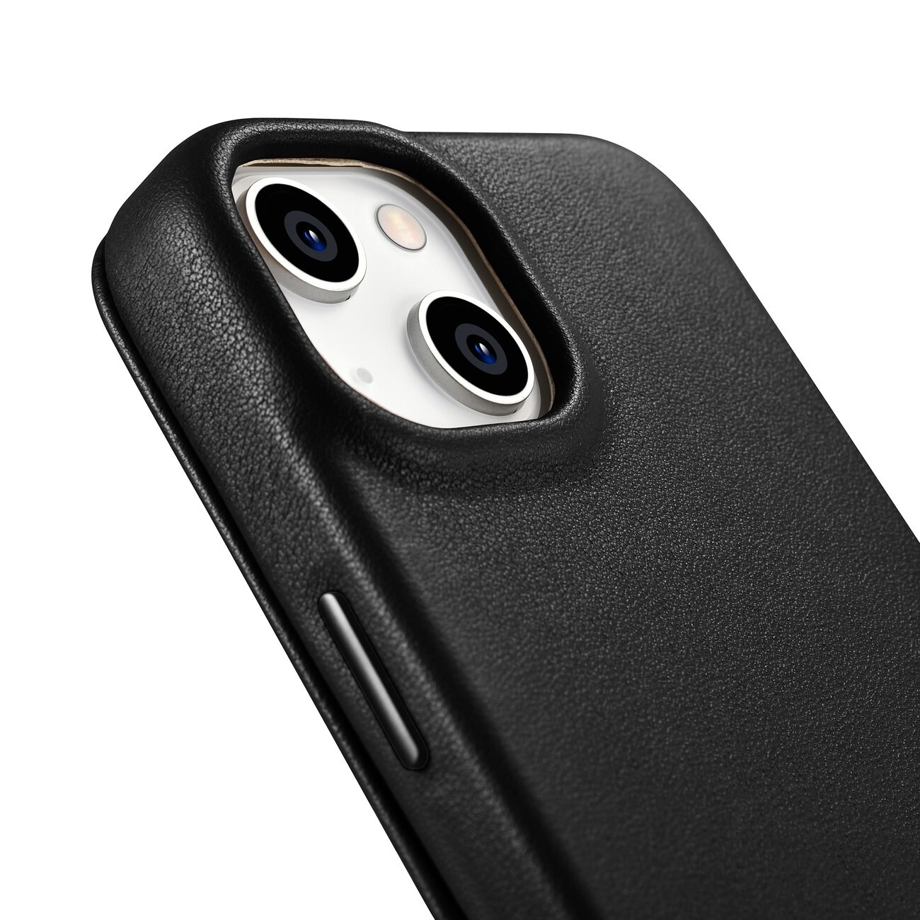 iCarer CE Premium Leather Folio Case for iPhone 14 Plus MagSafe - Black Magnetisk Flip Case