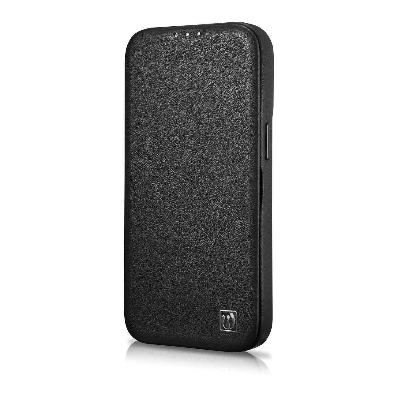iCarer CE Premium Leather Folio Case for iPhone 14 Plus MagSafe - Black Magnetisk Flip Case