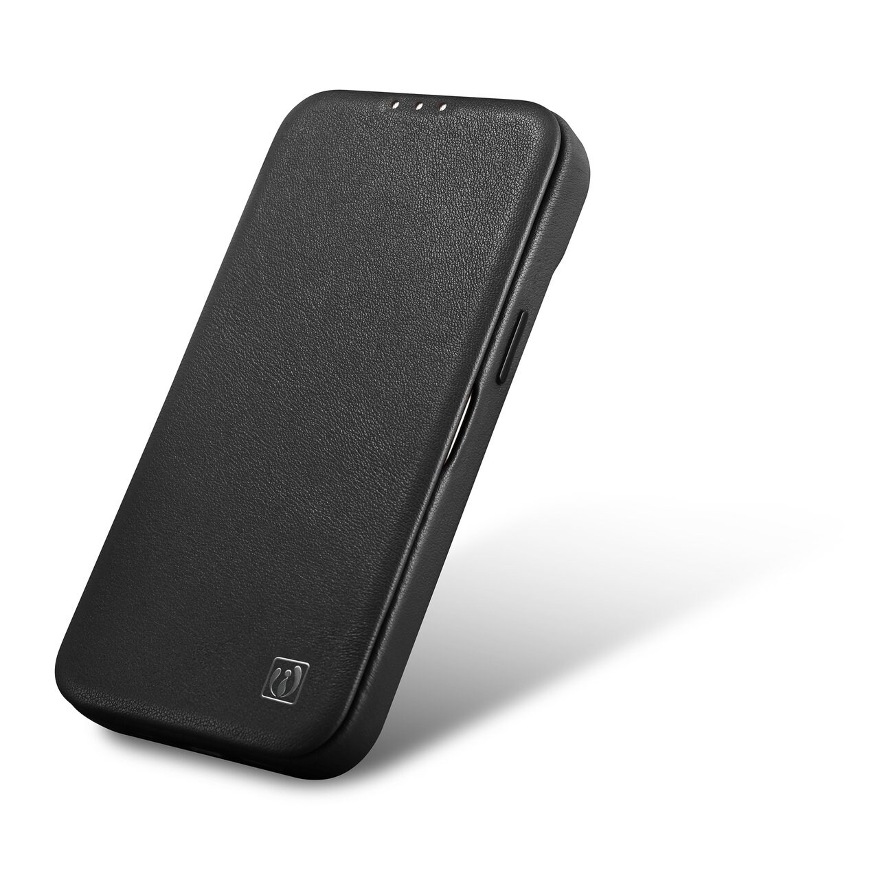 iCarer CE Premium Leather Folio Case for iPhone 14 Plus MagSafe - Black Magnetisk Flip Case