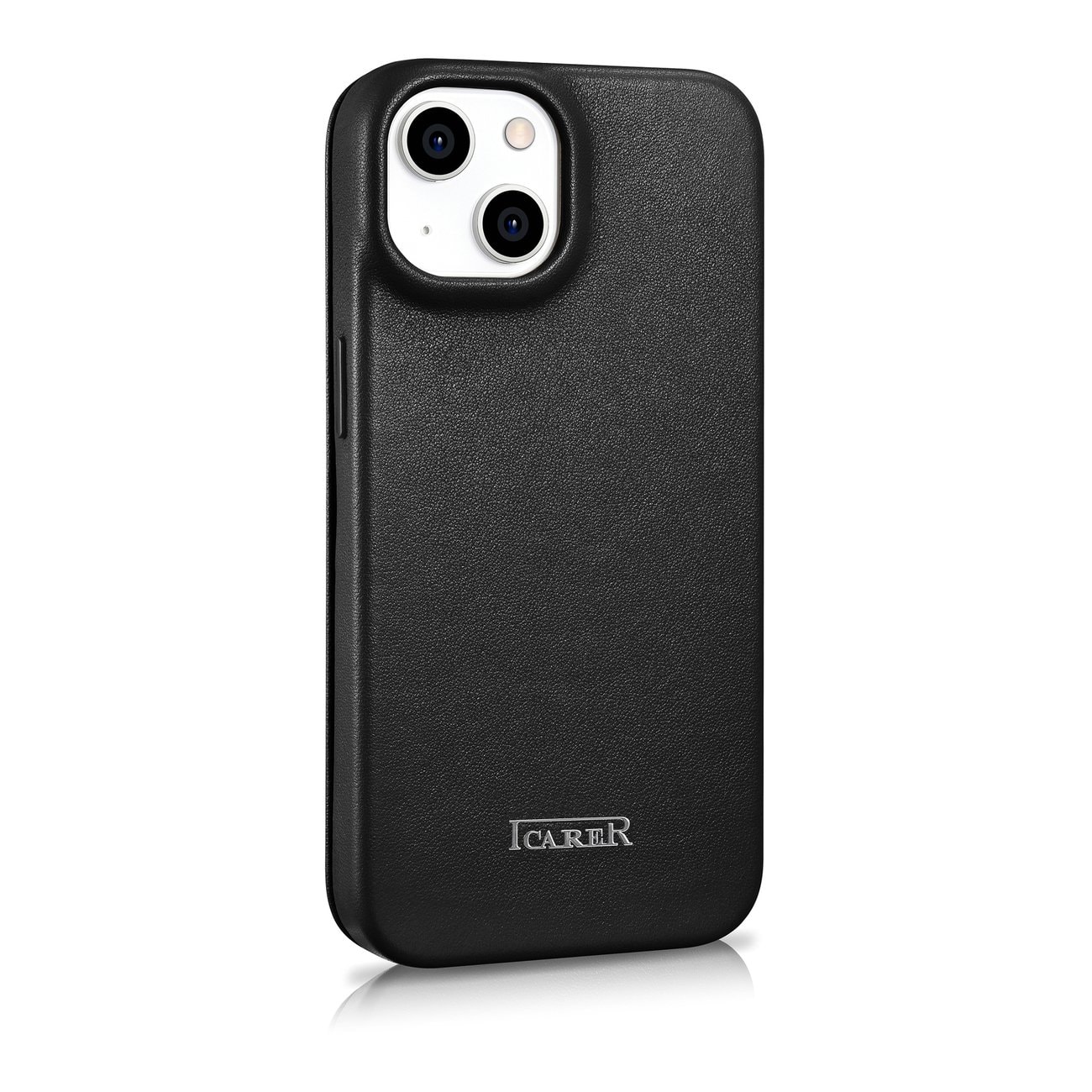 iCarer CE Premium Leather Folio Case for iPhone 14 Plus MagSafe - Black Magnetisk Flip Case