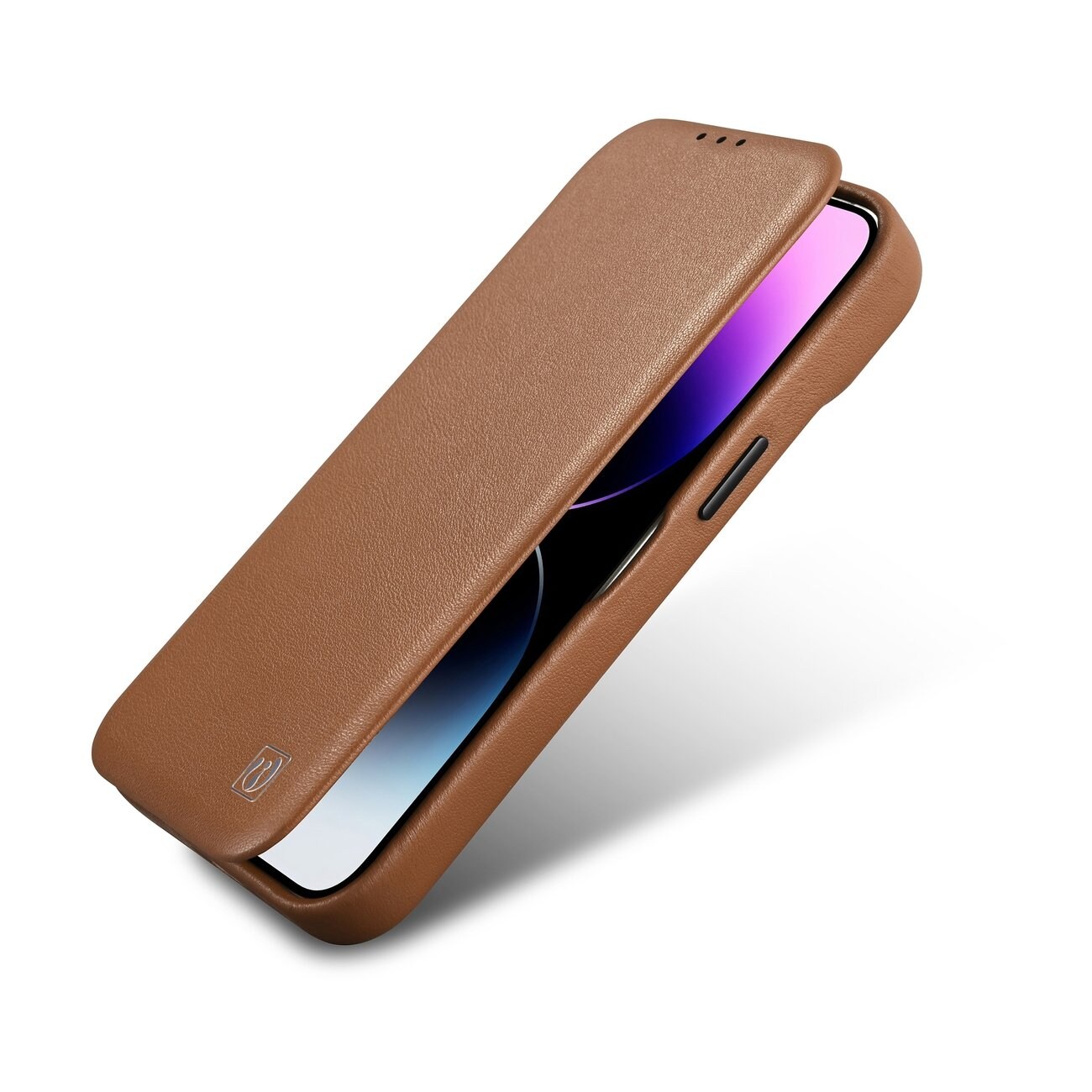 iCarer CE Premium Magnetisk folio-etui i lær til iPhone 14 Plus MagSafe Brown (WMI14220715-BN)