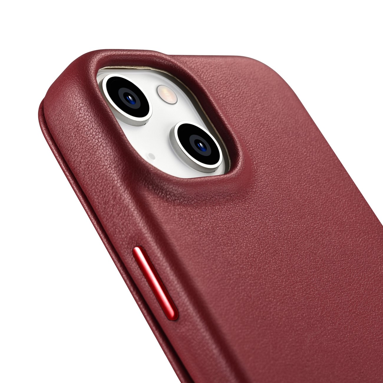 iCarer CE Premium Folio iPhone 14 Plus Magnetisk flip-etui i skinn MagSafe Red (WMI14220715-RD)