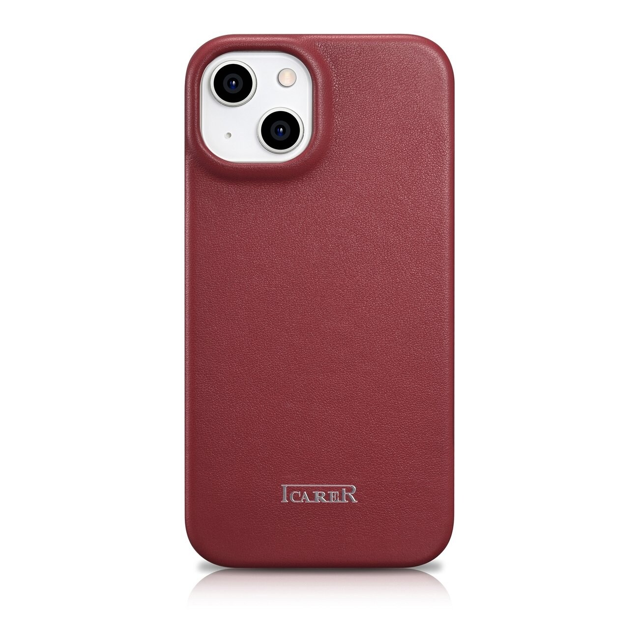 iCarer CE Premium Folio iPhone 14 Plus Magnetisk flip-etui i skinn MagSafe Red (WMI14220715-RD)