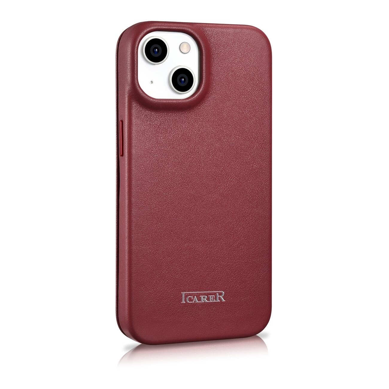 iCarer CE Premium Folio iPhone 14 Plus Magnetisk flip-etui i skinn MagSafe Red (WMI14220715-RD)