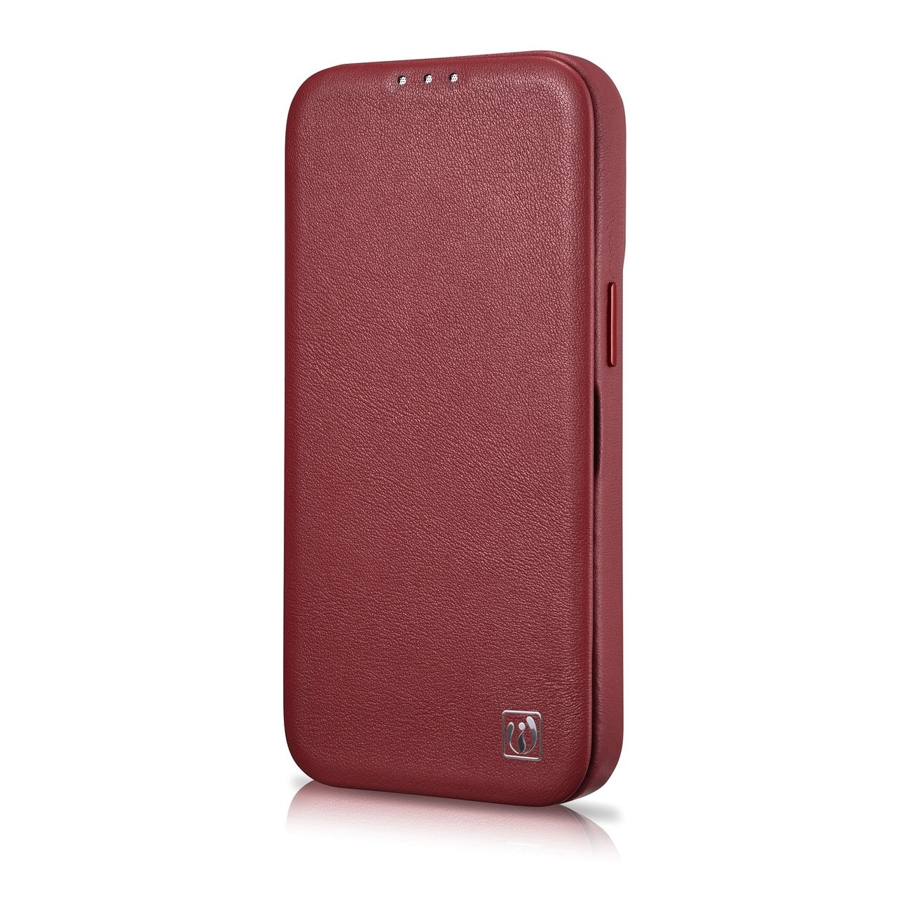 iCarer CE Premium Folio iPhone 14 Plus Magnetisk flip-etui i skinn MagSafe Red (WMI14220715-RD)