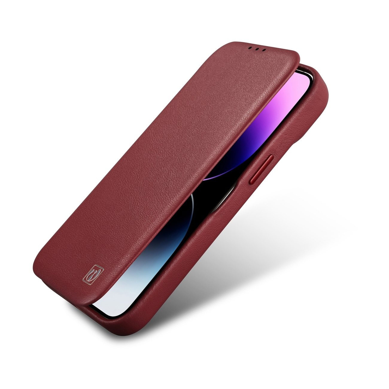 iCarer CE Premium Folio iPhone 14 Plus Magnetisk flip-etui i skinn MagSafe Red (WMI14220715-RD)