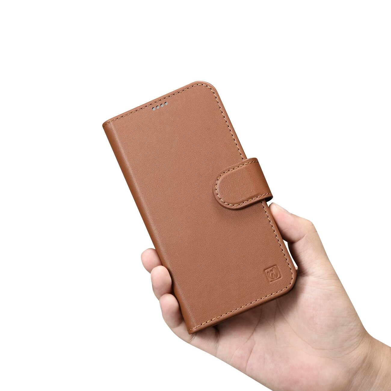 iCarer lommebokveske 2in1-deksel iPhone 14 Plus Anti-RFID flip-etui i lær Brun (WMI14220727-BN)