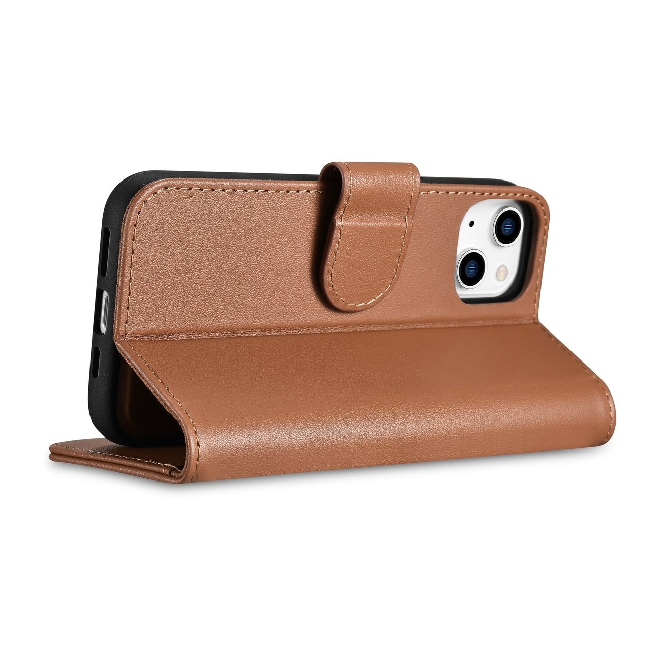iCarer lommebokveske 2in1-deksel iPhone 14 Plus Anti-RFID flip-etui i lær Brun (WMI14220727-BN)