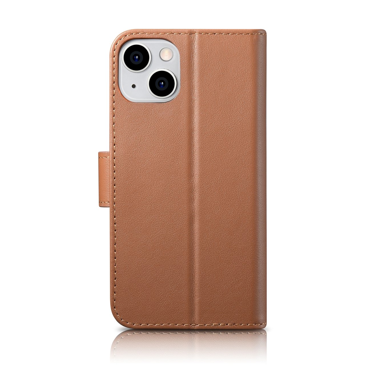 iCarer lommebokveske 2in1-deksel iPhone 14 Plus Anti-RFID flip-etui i lær Brun (WMI14220727-BN)