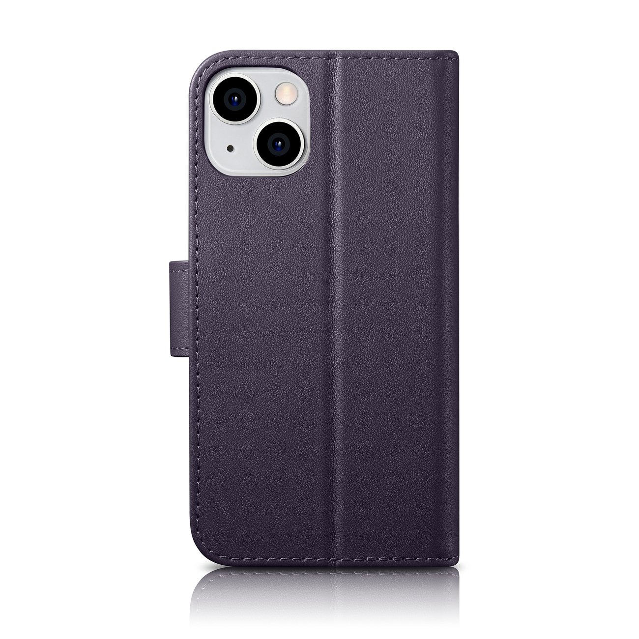 iCarer 2-in-1 lommebokdeksel til iPhone 14 Plus, anti-RFID, skinn, mørk lilla (WMI14220727-DP)
