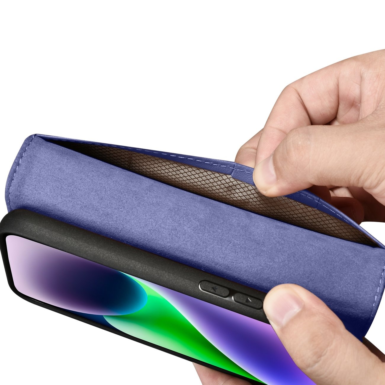 iCarer 2in1 lommebokdeksel iPhone 14 Plus Anti-RFID flip-etui skinn lys lilla (WMI14220727-LP)