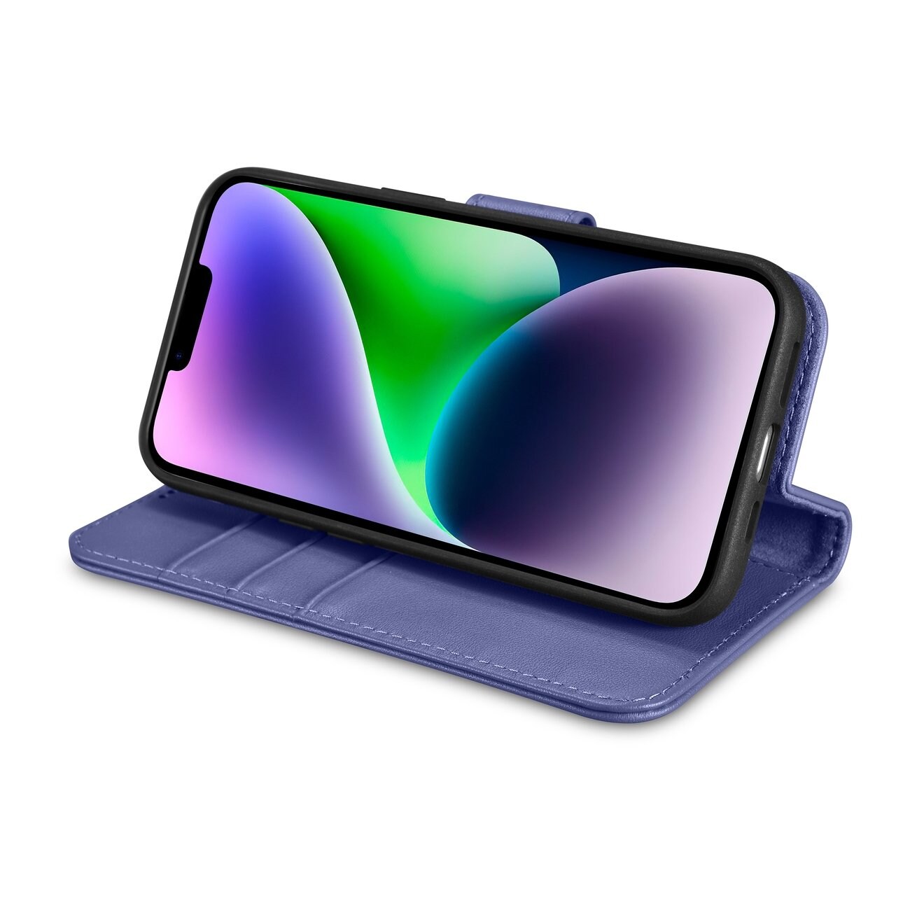 iCarer 2in1 lommebokdeksel iPhone 14 Plus Anti-RFID flip-etui skinn lys lilla (WMI14220727-LP)