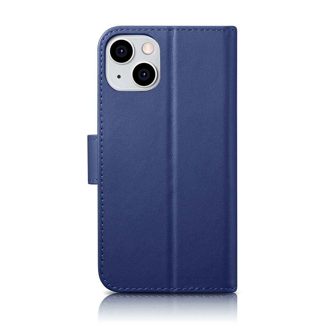 iCarer lommebokveske 2in1-deksel iPhone 14 Plus Anti-RFID flippveske i skinn blå (WMI14220727-BU)