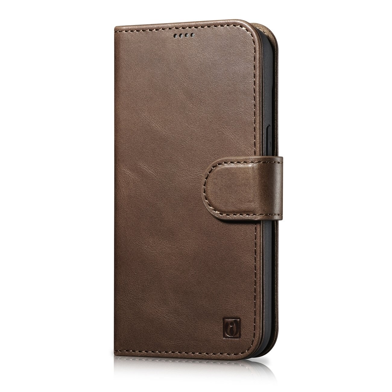 iCarer 2in1 Oil Wax Leather Wallet Case for iPhone 14 Plus, Anti-RFID, Brown (WMI14220723-BN)