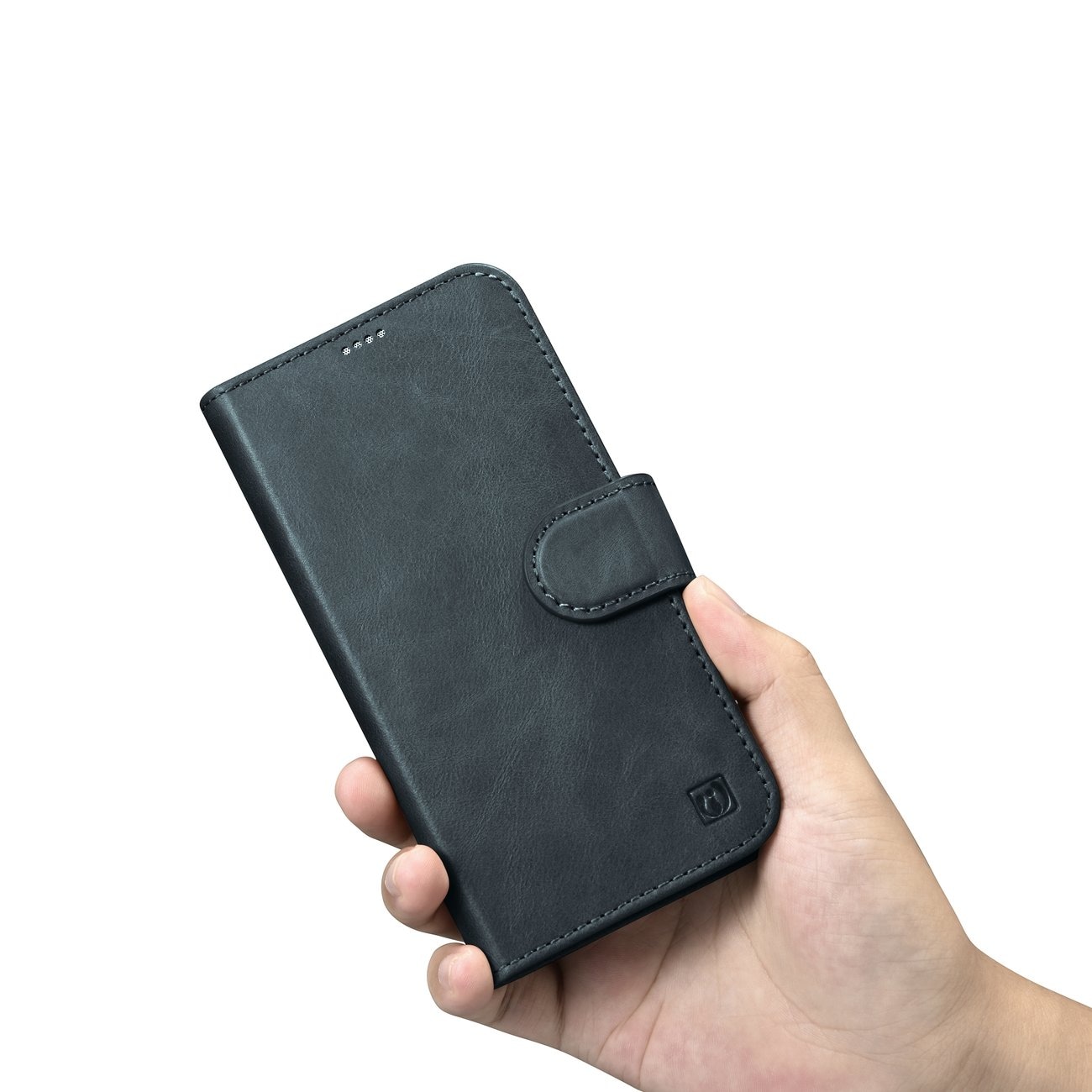 iCarer 2in1 Oil Wax Wallet Case for iPhone 14 Plus, Anti-RFID Leather Flip, Blue (WMI14220723-BU)