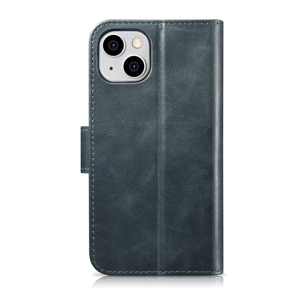 iCarer 2in1 Oil Wax Wallet Case for iPhone 14 Plus, Anti-RFID Leather Flip, Blue (WMI14220723-BU)