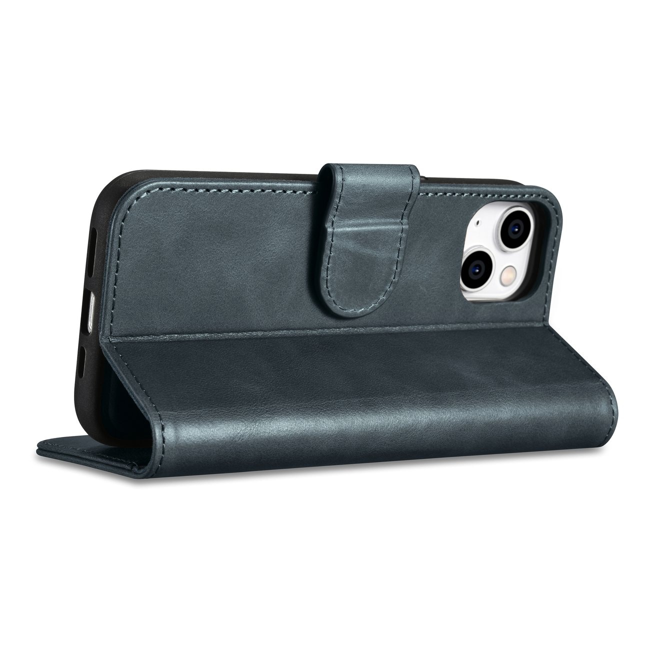 iCarer 2in1 Oil Wax Wallet Case for iPhone 14 Plus, Anti-RFID Leather Flip, Blue (WMI14220723-BU)