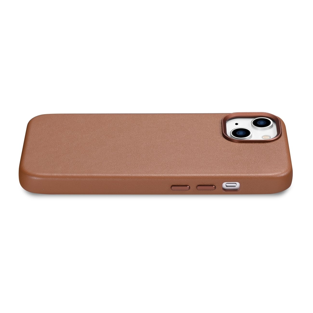 iCarer Case lærdeksel for iPhone 14 Plus Brown (MagSafe-kompatibel)