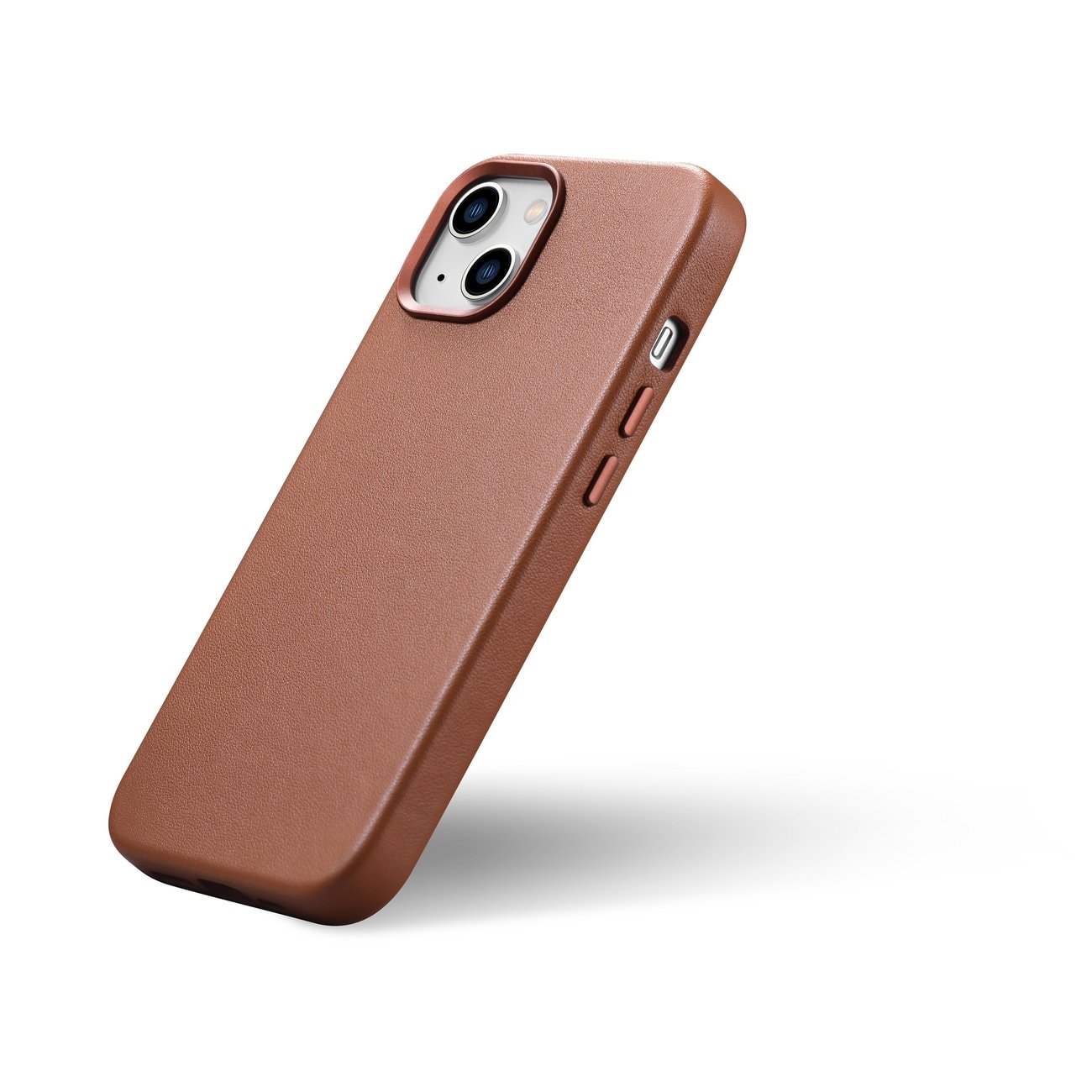 iCarer Case lærdeksel for iPhone 14 Plus Brown (MagSafe-kompatibel)