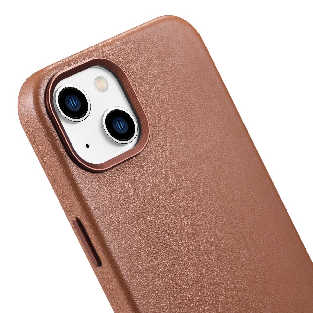 iCarer Case lærdeksel for iPhone 14 Plus Brown (MagSafe-kompatibel)