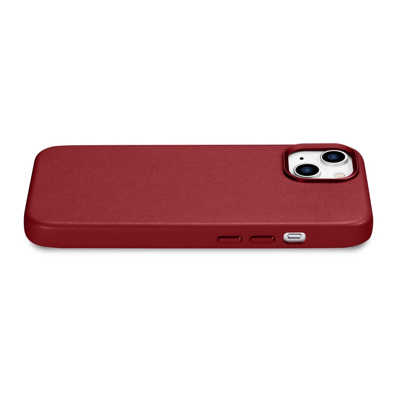 iCarer Case Skinnveske i naturskinn til iPhone 14 Plus rød (kompatibel med MagSafe)