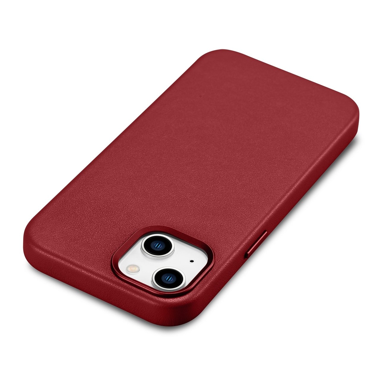 iCarer Case Skinnveske i naturskinn til iPhone 14 Plus rød (kompatibel med MagSafe)