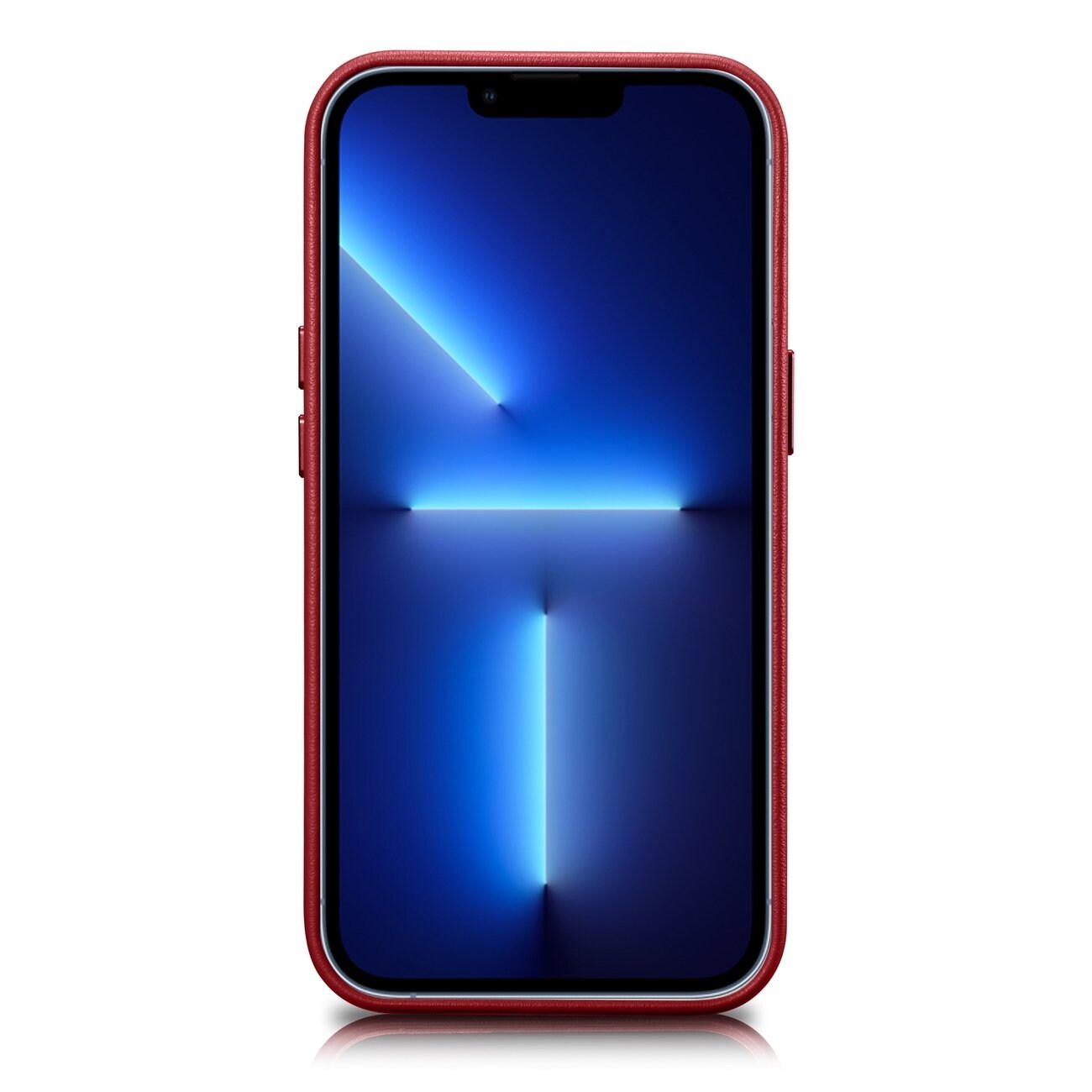 iCarer Case Skinnveske i naturskinn til iPhone 14 Plus rød (kompatibel med MagSafe)