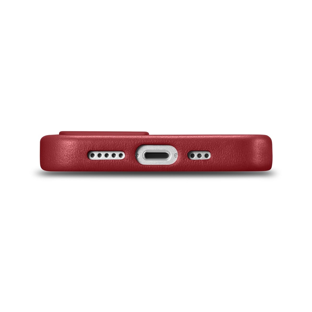 iCarer Case Skinnveske i naturskinn til iPhone 14 Plus rød (kompatibel med MagSafe)