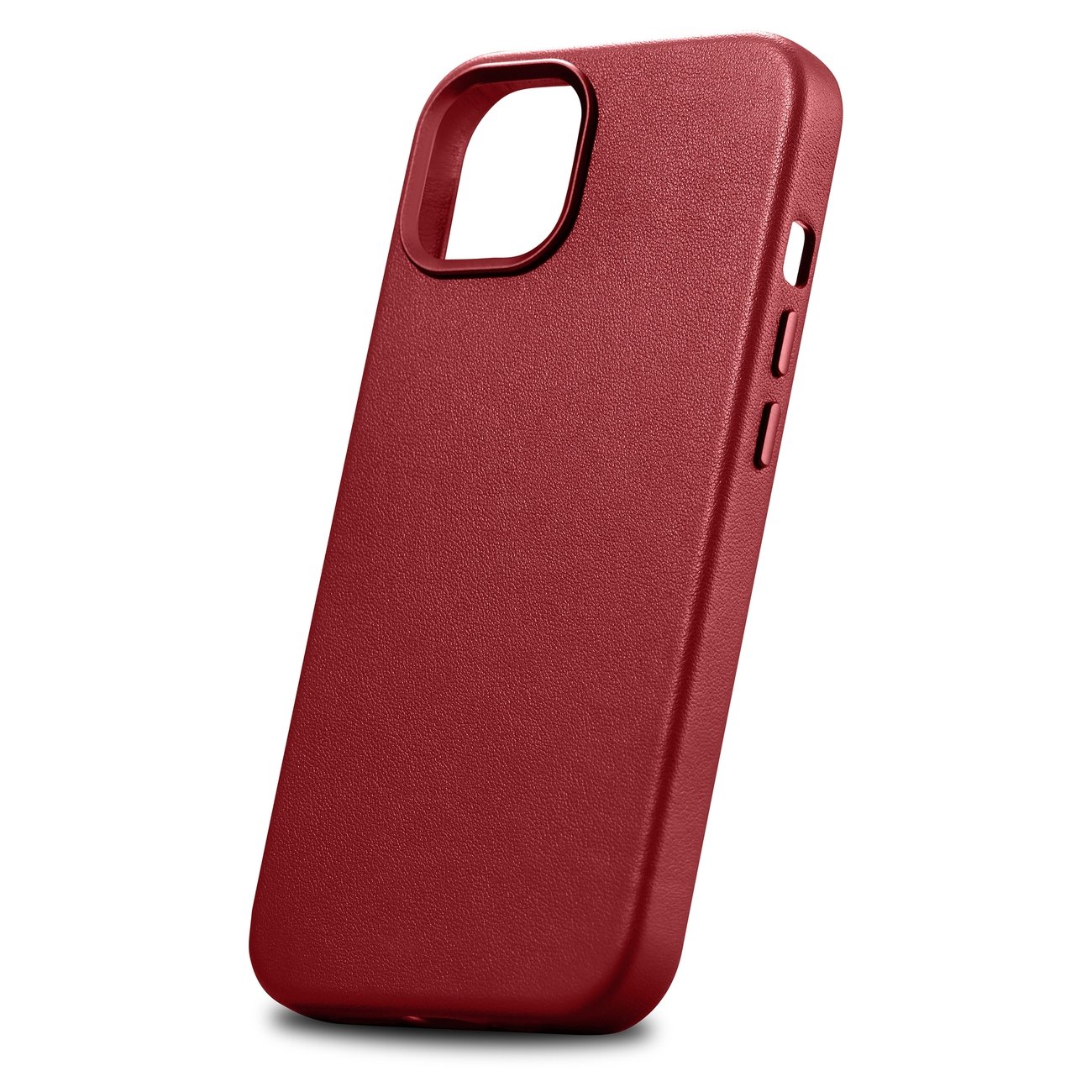 iCarer Case Skinnveske i naturskinn til iPhone 14 Plus rød (kompatibel med MagSafe)