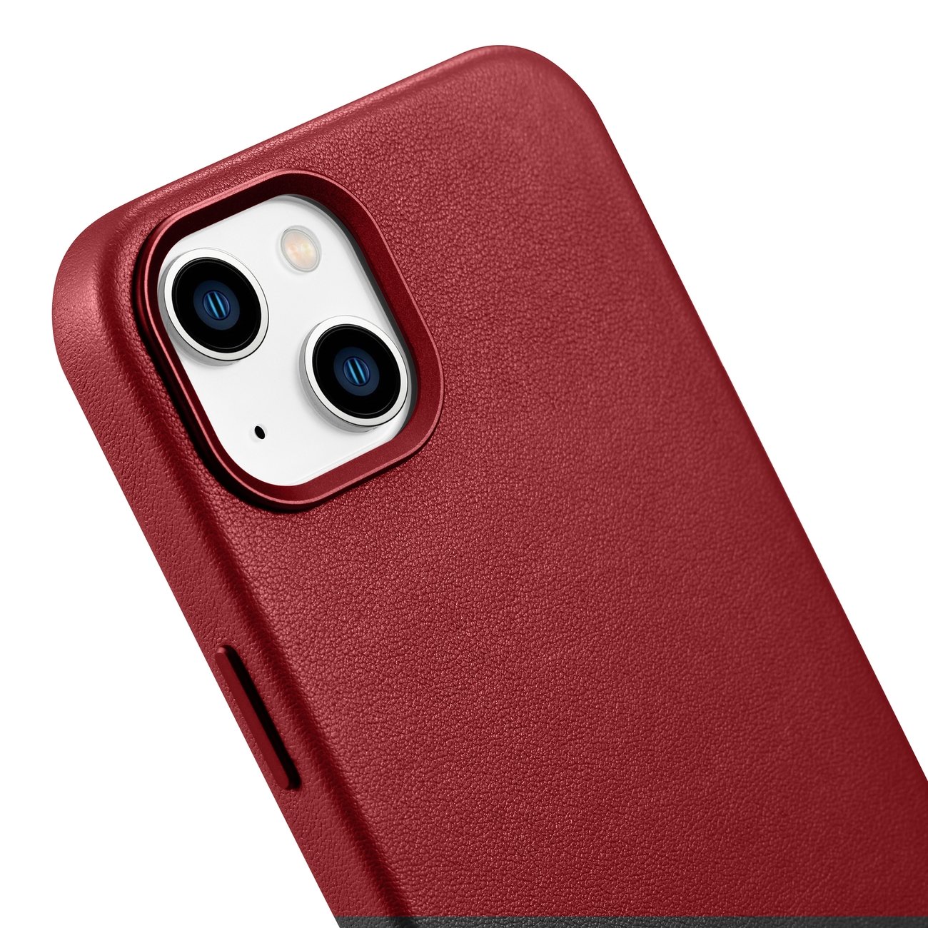 iCarer Case Skinnveske i naturskinn til iPhone 14 Plus rød (kompatibel med MagSafe)