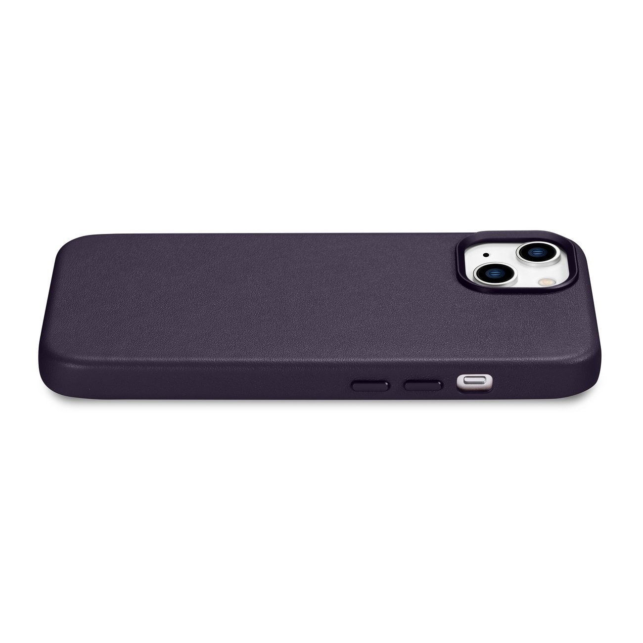 iCarer Case Leather Cover-etui for iPhone 14 Plus mørk lilla (MagSafe-kompatibel)