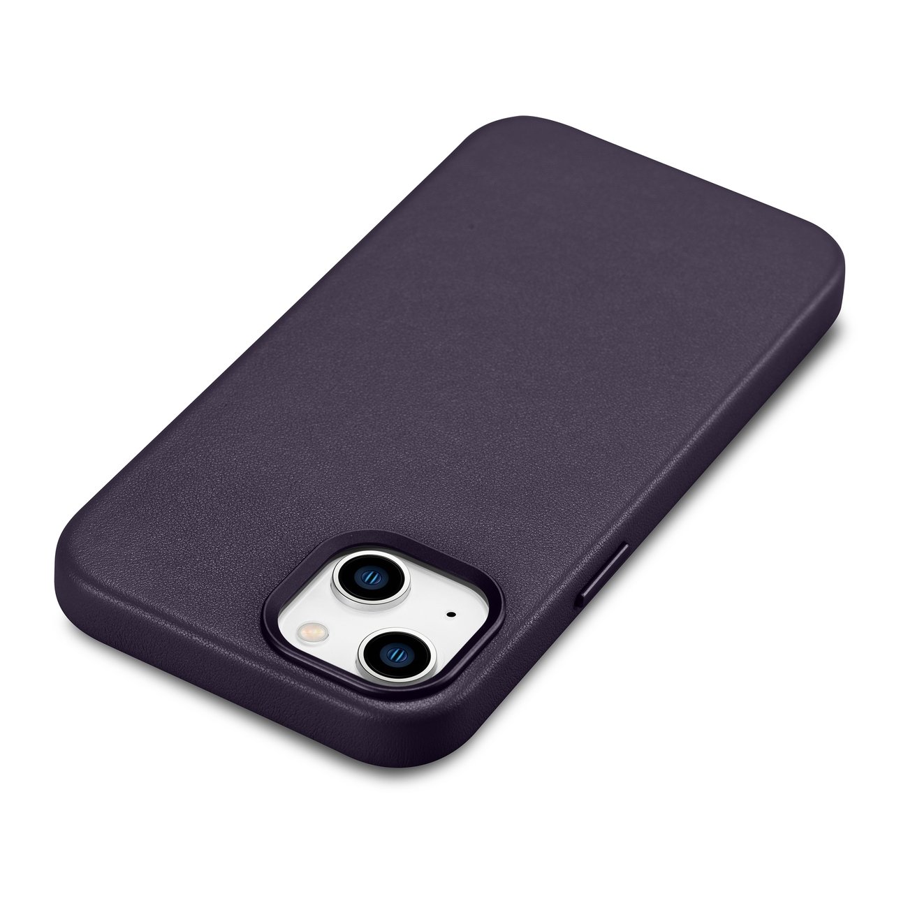 iCarer Case Leather Cover-etui for iPhone 14 Plus mørk lilla (MagSafe-kompatibel)