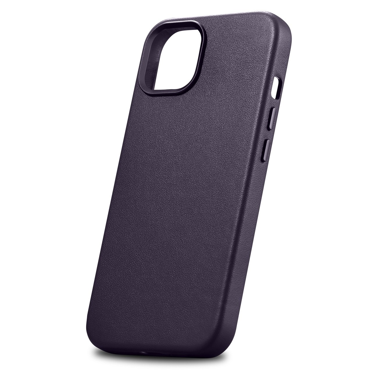 iCarer Case Leather Cover-etui for iPhone 14 Plus mørk lilla (MagSafe-kompatibel)