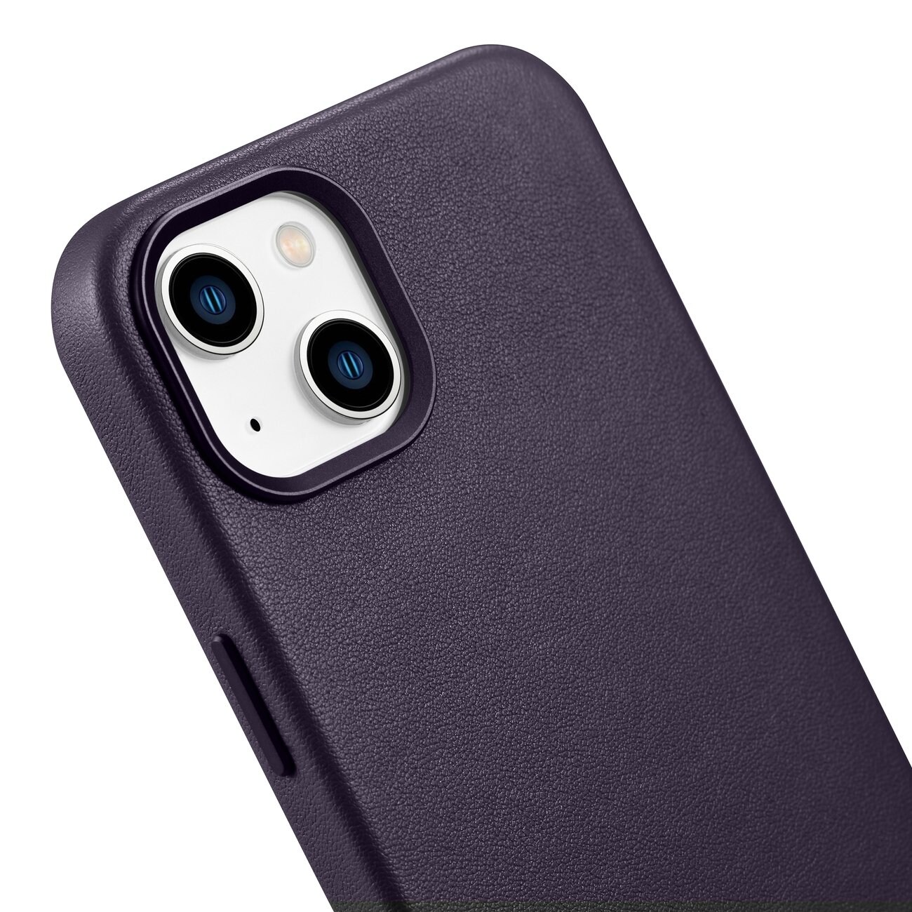 iCarer Case Leather Cover-etui for iPhone 14 Plus mørk lilla (MagSafe-kompatibel)