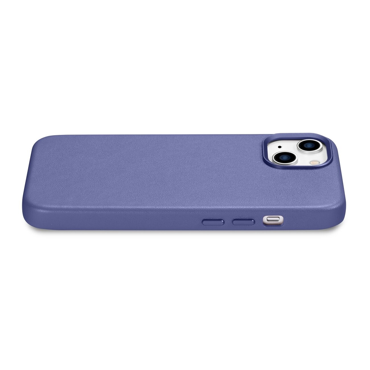 iCarer-etui i lærdeksel i ekte lær iPhone 14 Plus lys lilla (MagSafe-kompatibel)