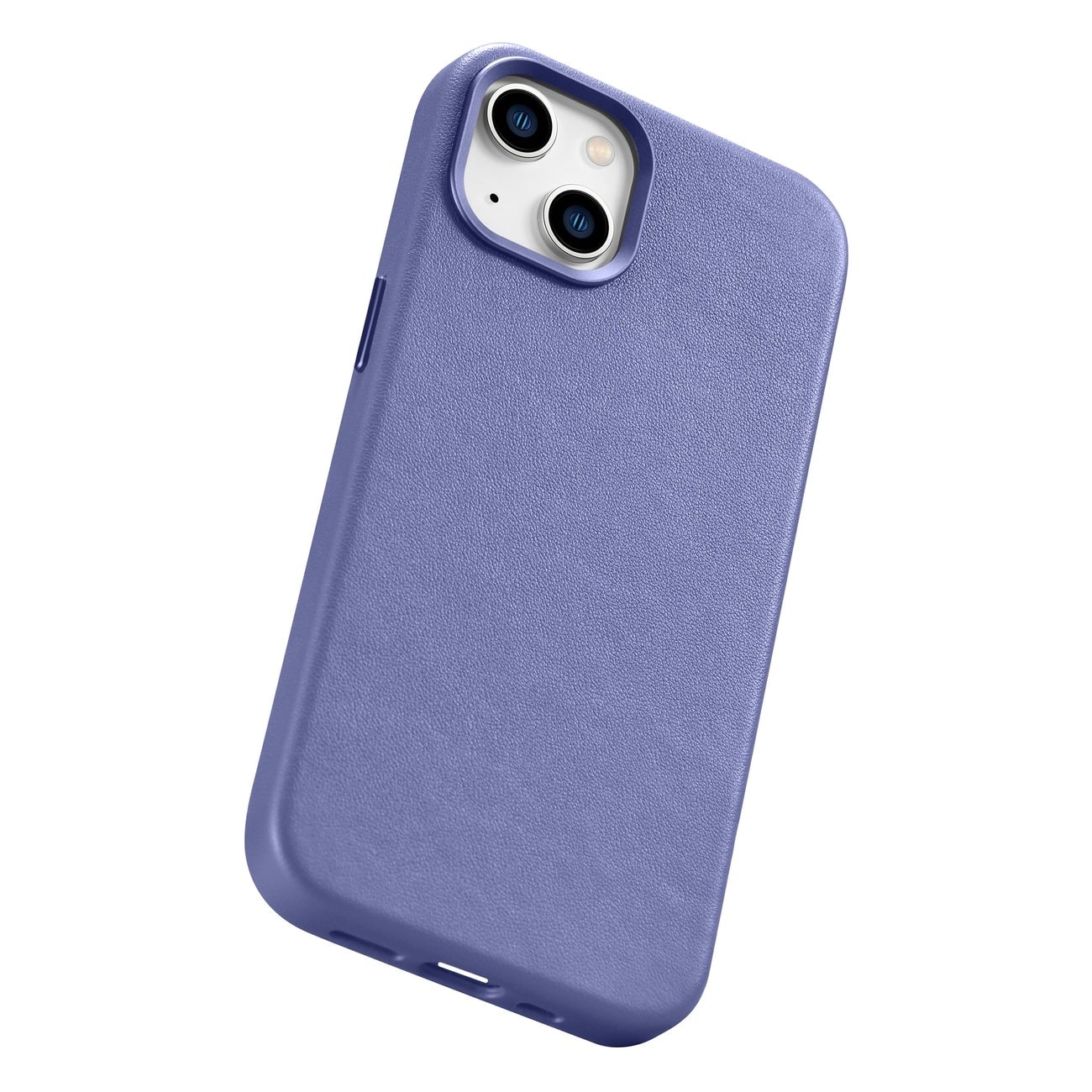 iCarer-etui i lærdeksel i ekte lær iPhone 14 Plus lys lilla (MagSafe-kompatibel)