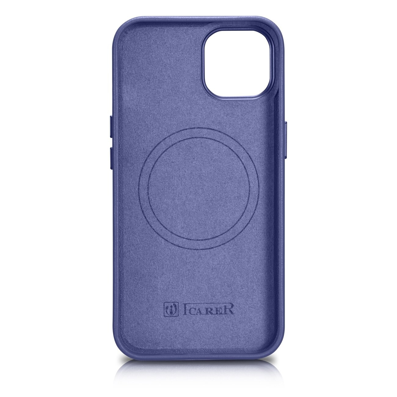 iCarer-etui i lærdeksel i ekte lær iPhone 14 Plus lys lilla (MagSafe-kompatibel)