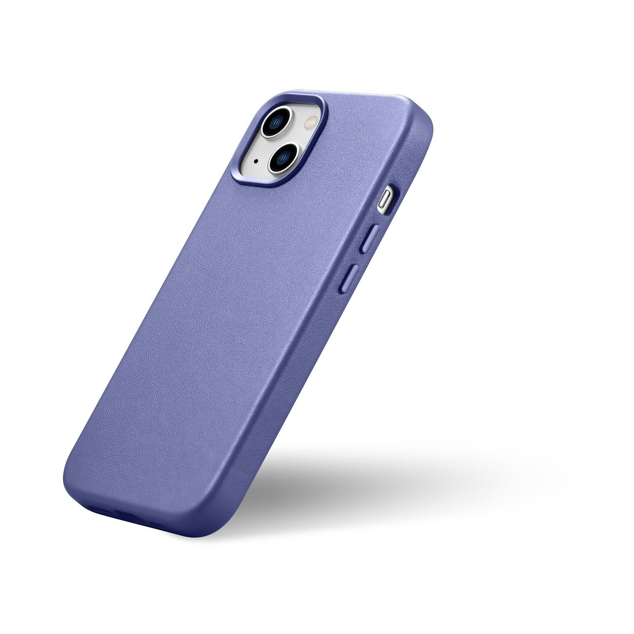 iCarer-etui i lærdeksel i ekte lær iPhone 14 Plus lys lilla (MagSafe-kompatibel)