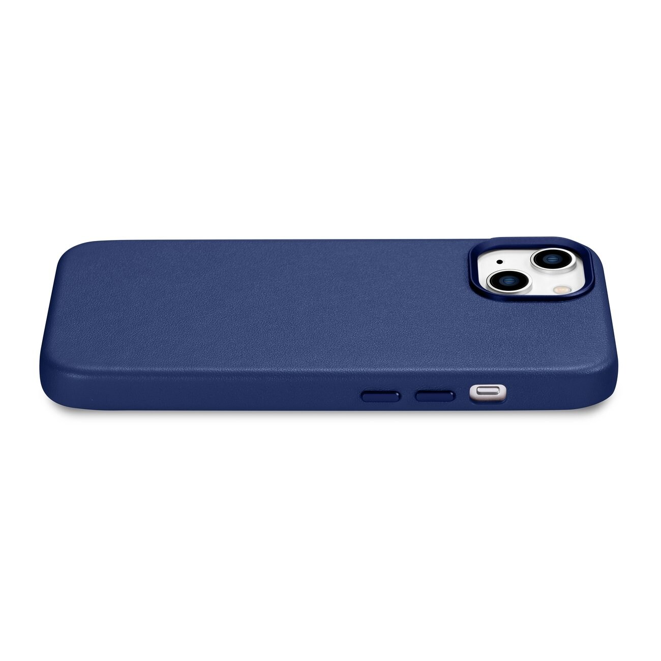 iCarer Case Leather cover for iPhone 14 Plus ekte lærveske blå (kompatibel med MagSafe)